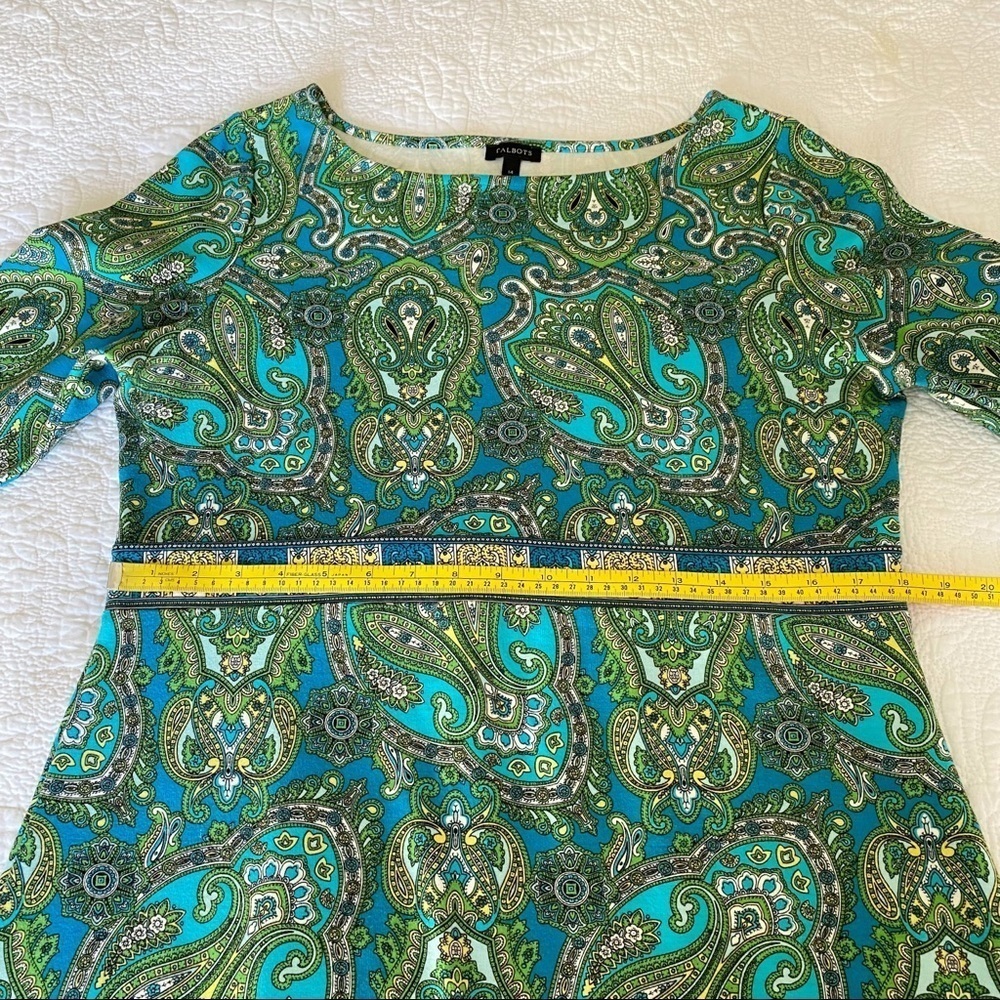 Talbots Paisley Knit 3/4 Sleeve Dress - 14 - Picture 7 of 10